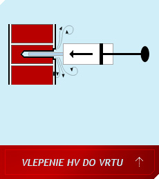 Vlepenie HV do vrtu 2.